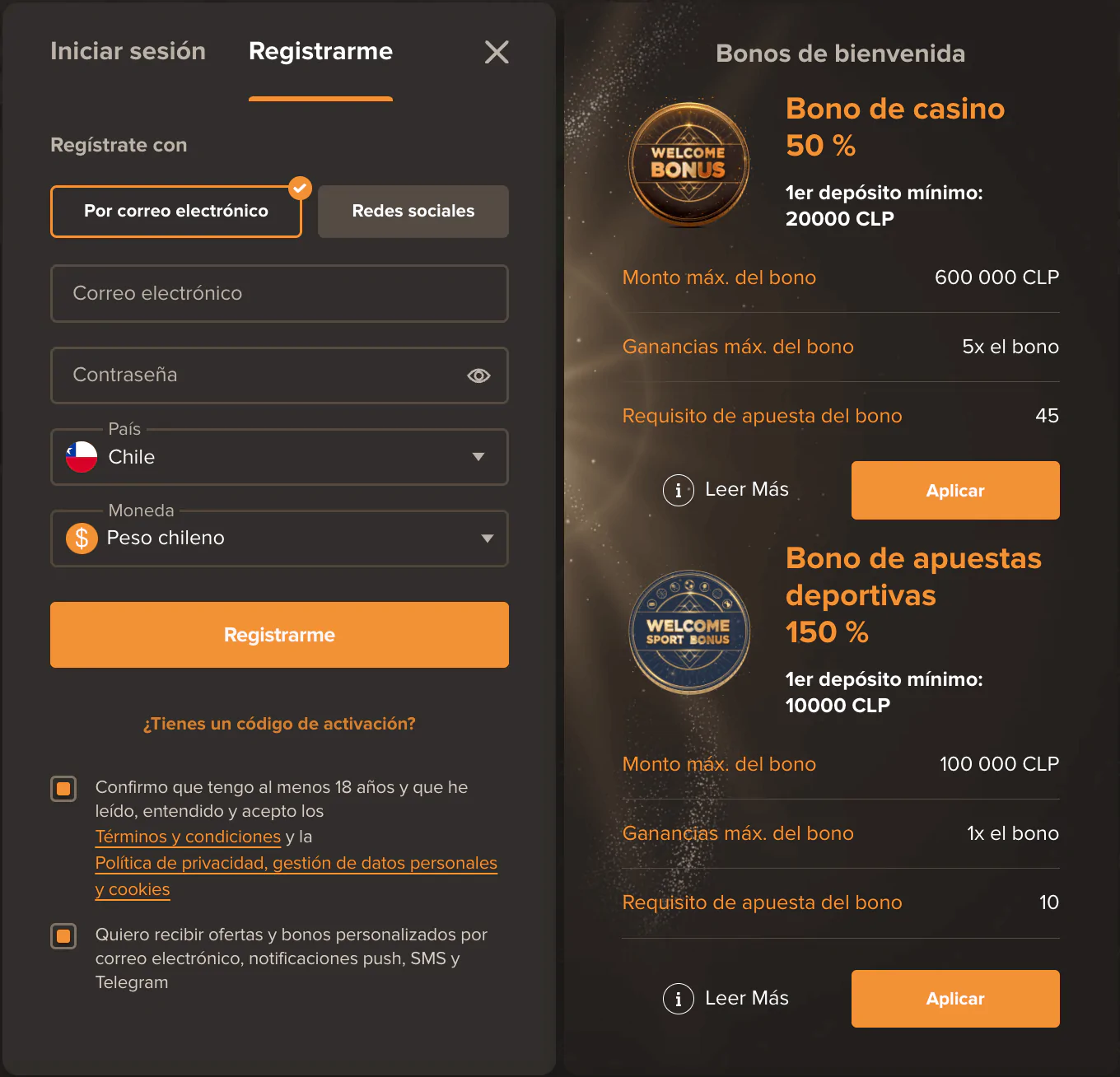 registro en Sol Casino